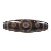 Natural Tibetan Agate Dzi Beads, Oval, fifteen-eyed & two tone, 38x12mm, Hole:Approx 2.5mm, Sold By PC