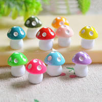 Resin Jewelry Findings, mushroom, different size for choice & with round spot pattern, mixed colors, 300PCs/Lot, Sold By Lot