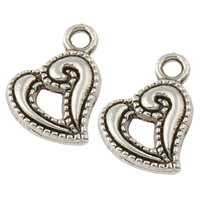 Tibetan Style Heart Pendants, antique silver color plated, nickel, lead & cadmium free, 12x16x2mm, Hole:Approx 2mm, Approx 909PCs/KG, Sold By KG
