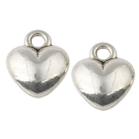 Tibetan Style Heart Pendants, antique silver color plated, nickel, lead & cadmium free, 10x12x4mm, Hole:Approx 2mm, Approx 735PCs/KG, Sold By KG
