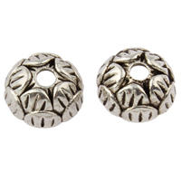 Tibetan Style Bead Cap, Flower, antique silver color plated, nickel, lead & cadmium free, 10x10x4mm, Hole:Approx 2mm, Approx 1587PCs/KG, Sold By KG