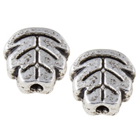 Tibetan Style Jewelry Beads, Leaf, antique silver color plated, nickel, lead & cadmium free, 7x7x3mm, Hole:Approx 1mm, Approx 1887PCs/KG, Sold By KG
