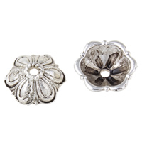 Tibetan Style Bead Cap, Flower, antique silver color plated, nickel, lead & cadmium free, 11x11x5mm, Hole:Approx 1.5mm, Approx 1316PCs/KG, Sold By KG