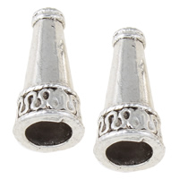 Tibetan Style Bead Cap, Cone, antique silver color plated, nickel, lead & cadmium free, 10x22mm, Hole:Approx 1mm, 6mm, Approx 400PCs/KG, Sold By KG