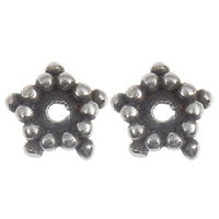 Brass Bead Cap, Star, antique silver color plated, lead & cadmium free, 6x6x2mm, Hole:Approx 1mm, 200PCs/Bag, Sold By Bag