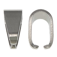 Stainless Steel Pinch Bail, original color, 6x12x1mm, 1.5mm, Hole:Approx 5x10mm, 500PCs/Lot, Sold By Lot