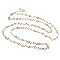 Eiserne Halskette Kette, Eisen, mit Verlängerungskettchen von 7cm, plattiert, Rundgliederkette, keine, frei von Nickel, Blei & Kadmium, 5x5x1mm, verkauft per ca. 29 ZollInch Strang