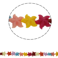 Synthetic Coral Beads, Starfish, multi-colored, 21x8mm, Hole:Approx 1-1.5mm, Length:Approx 13.5 Inch, 5Strands/Bag, Approx 19PCs/Strand, Sold By Bag