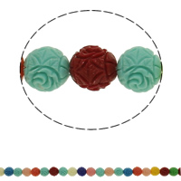 Synthetic Coral Beads Round carved multi-colored 10mm Approx 1-1.5mm Length Approx 11.8 Inch Approx Sold By Bag