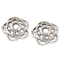 Zinc Alloy Bead Cap Flower antique silver color plated nickel lead & cadmium free Approx 1.5mm Approx Sold By KG
