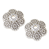 Zinc Alloy Bead Cap Flower antique silver color plated nickel lead & cadmium free Approx 1.5mm Approx Sold By KG