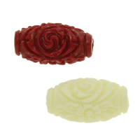 Synthetic Coral Beads, Oval, carved, more colors for choice, 16x8mm, Hole:Approx 2mm, 100PCs/Bag, Sold By Bag