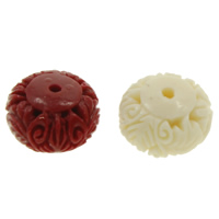 Synthetic Coral Beads, Rondelle, carved, more colors for choice, 12*8mm, Hole:Approx 2mm, 100PCs/Bag, Sold By Bag