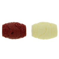 Synthetic Coral Beads, Drum, carved, more colors for choice, 18x13mm, Hole:Approx 1mm, 100PCs/Bag, Sold By Bag