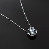925 Sterling Silver Pendant, Flat Round, platinum plated, with rhinestone, 8x8mm, Hole:Approx 3mm, Sold By PC