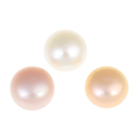 Metà forato coltivate in acqua dolce Perla, perla d'acquadolce coltivata naturalmente, Cupola, mezzo foro, nessuno, Grade AA, 11-12mm, Foro:Appross. 0.8mm, 16Pairspaio/borsa, Venduto da borsa