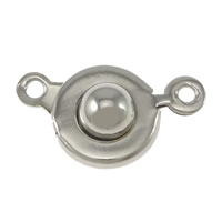 Brass Snap Clasp, platinum color plated, lead & cadmium free, 16mm, 9x13x1.5mm, 6x11x5mm, Hole:Approx 1mm, 200Sets/Lot, Sold By Lot
