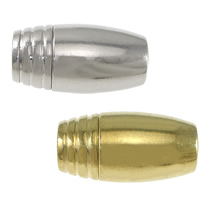Messing Magnetverschluss, oval, plattiert, keine, frei von Nickel, Blei & Kadmium, 18x10mm, Bohrung:ca. 6mm, 50PCs/Menge, verkauft von Menge