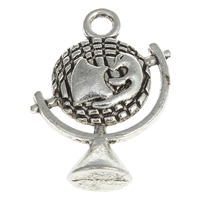 Zinc Alloy Tool Pendants Globe antique silver color plated nickel lead & cadmium free Approx 2.5mm Approx Sold By KG