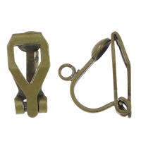 Brass Clip On Earring Finding, antique bronze color plated, nickel, lead & cadmium free, 6x12x10mm, Hole:Approx 1mm, 100Pairs/Lot, Sold By Lot