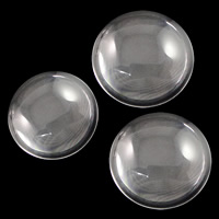 Glas Cabochons, Flat Round, bågformad tillbaka & olika storlek för val, klar, 200PC/Lot, Säljs av Lot