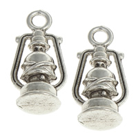 Tibetan Style Tool Pendants, Oil Lamp, antique silver color plated, nickel, lead & cadmium free, 8x16x6mm, Hole:Approx 2mm, Approx 893PCs/KG, Sold By KG
