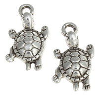 Tibetan Style Animal Pendants, Turtle, antique silver color plated, nickel, lead & cadmium free, 13x23x4mm, Hole:Approx 2mm, Approx 476PCs/KG, Sold By KG