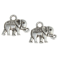 Tibetan Style Animal Pendants, Elephant, antique silver color plated, nickel, lead & cadmium free, 14x12x3mm, Hole:Approx 2mm, Approx 1042PCs/KG, Sold By KG