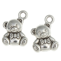 Tibetan Style Animal Pendants, Bear, antique silver color plated, nickel, lead & cadmium free, 11x15x6mm, Hole:Approx 2mm, Approx 685PCs/KG, Sold By KG