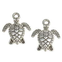Tibetan Style Animal Pendants, Turtle, antique silver color plated, nickel, lead & cadmium free, 13x16x3mm, Hole:Approx 1.5mm, Approx 1053PCs/KG, Sold By KG