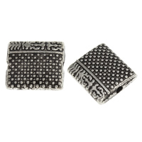 Tibetan Style Flat Beads, Rectangle, antique silver color plated, nickel, lead & cadmium free, 10.50x9.50x4mm, Hole:Approx 1mm, Approx 690PCs/KG, Sold By KG