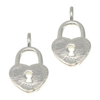 925 Sterling Silver Pendant, Lock, 10x17x2mm, Hole:Approx 2x3mm, 30PCs/Lot, Sold By Lot