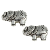 Tibetan Style Animal Beads, Elephant, antique silver color plated, nickel, lead & cadmium free, 13x9x4mm, Hole:Approx 1mm, Approx 1000PCs/KG, Sold By KG