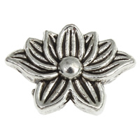 Tibetan Style Flower Beads, antique silver color plated, nickel, lead & cadmium free, 12.50x9x4mm, Hole:Approx 1mm, Approx 1205PCs/KG, Sold By KG
