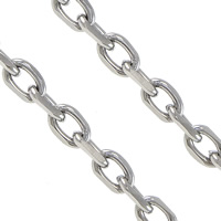 Овальный цепь из нержавеющей стали, нержавеющая сталь, разный размер для выбора, оригинальный цвет, 100м/Лот, продается Лот