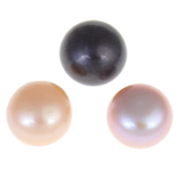 Perles nacres de culture d'eau douce demi percées , perle d'eau douce cultivée, dôme, semi-foré, plus de couleurs à choisir, Niveau AA, 9-9.5mm, Trou:Environ 0.8mm, 30pairescouple/sac, Vendu par sac