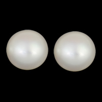 Cultured Half Drilled Freshwater Pearl Beads Dome natural half-drilled white Grade AAA 10.5-11mm Approx 0.8mm Sold By Bag