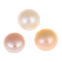 Perles nacres de culture d'eau douce demi percées , perle d'eau douce cultivée, dôme, naturel, semi-foré, plus de couleurs à choisir, grade AAA, 6.5-7mm, Trou:Environ 0.8mm, 52pairescouple/sac, Vendu par sac