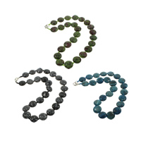 Gemstone šperky náhrdelník, Drahokam, slitina zinku Karabinky, přírodní, smíšený, 16x6mm, Délka Cca 18 inch, 5přediva/Bag, Prodáno By Bag