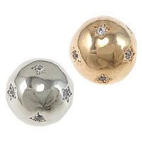 Befestigte Zirkonia Perlen, Messing, rund, plattiert, mit einem Muster von Stern & Micro pave Zirkonia, keine, 12mm, Bohrung:ca. 2mm, 5PCs/Menge, verkauft von Menge