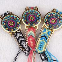 Tibetan Style, with Wool & Glass, gold color plated, adjustable & for woman, more colors for choice, nickel, lead & cadmium free, 40mm, 20mm, Length:Approx 8 Inch, 5PCs/Lot, Sold By Lot
