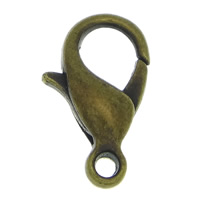 Tibetan Style Lobster Clasp, antique bronze color plated, nickel, lead & cadmium free, 6x12x3.20mm, Hole:Approx 1.5mm, 2000PCs/Bag, Sold By Bag