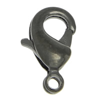 Brass Lobster Clasp, plumbum black color plated, nickel, lead & cadmium free, 6.20x12x3mm, Hole:Approx 1.3mm, 500PCs/Bag, Sold By Bag
