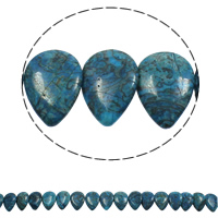Бусины из поделочных камней, голубой агат, Каплевидная форма, натуральный, 22x31x5mm, отверстие:Приблизительно 1mm, Приблизительно 23ПК/Strand, Продан через Приблизительно 15.5 дюймовый Strand