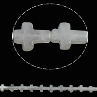 Natural Clear Quartz Beads, Cross, 12x16x5mm, Hole:Approx 1mm, Approx 25PCs/Strand, Sold Per Approx 16.5 Inch Strand