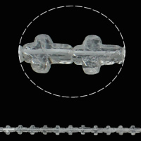 Natürliche klare Quarz Perlen, Klarer Quarz, Kreuz, 12x16x5mm, Bohrung:ca. 1mm, ca. 25PCs/Strang, verkauft per ca. 16.5 ZollInch Strang