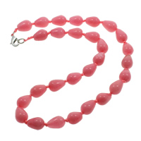 Rhodochrosite Necklace, Tibetan Style lobster clasp, Teardrop, natural, 11x15mm, Sold Per Approx 18.5 Inch Strand