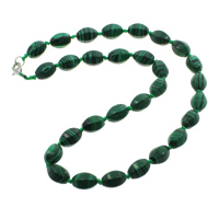 Malachite Necklace zinc alloy lobster clasp Oval faceted Sold Per Approx 19.5 Inch Strand