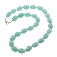 Amazonite Necklace zinc alloy lobster clasp Oval natural Sold Per Approx 19.5 Inch Strand
