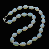 Sea Opal, Tibetan Style lobster clasp, Oval, 10x15mm, Sold Per Approx 19.5 Inch Strand
